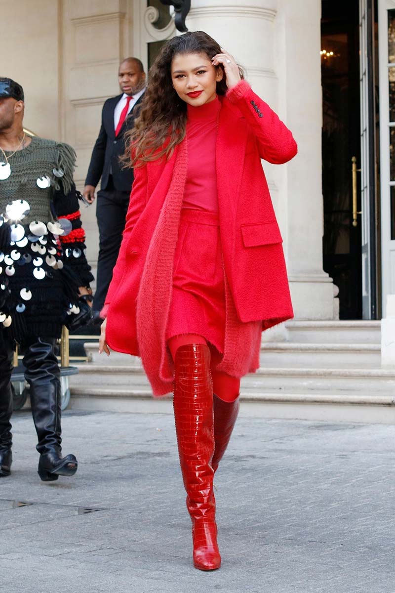 Zendaya spotted in a total red look from the #MaxMaraFW19 collection. Zendaya indossa la collezione Max Mara MaxMaraFW19